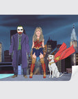 Man, woman and a dog superhero